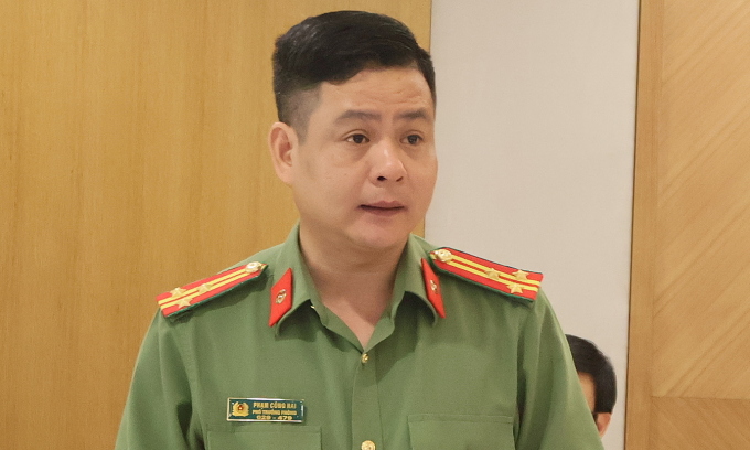 Thượng tá Phạm Công Hải, đại diện Cục An ninh mạng và phòng, chống tội phạm sử dụng công nghệ cao (A05). Ảnh: Thảo Anh