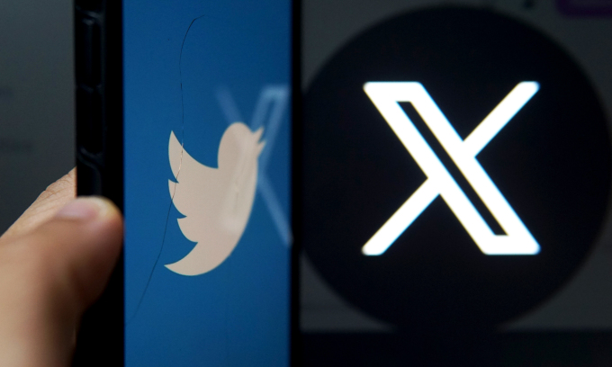 Logo X bên cạnh logo Twitter cũ. Ảnh: Lưu Quý
