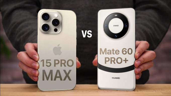 iPhone 15 Pro Max (trái) và Huawei Mate 60 Pro là hai smartphone hỗ trợ liên lạc qua vệ tinh. Ảnh: DrTech/YouTube